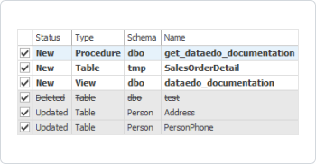 Import schema changes icon